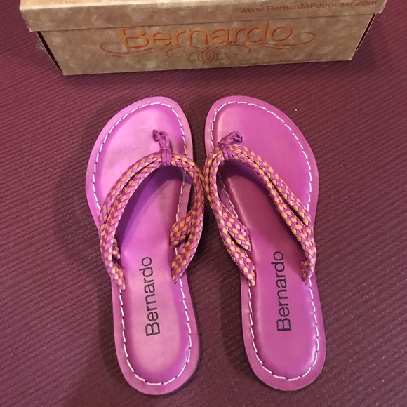 Bernardo Shoes - Bernardo Miami Woven Combo Pink/Orange Flip flops